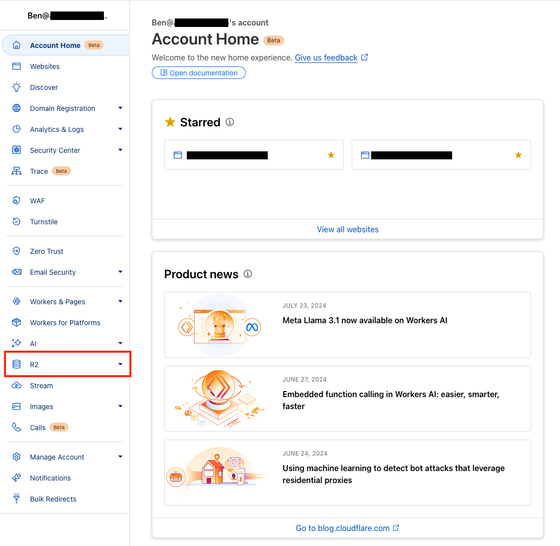 Screenshot of our Cloudflare dashboard
