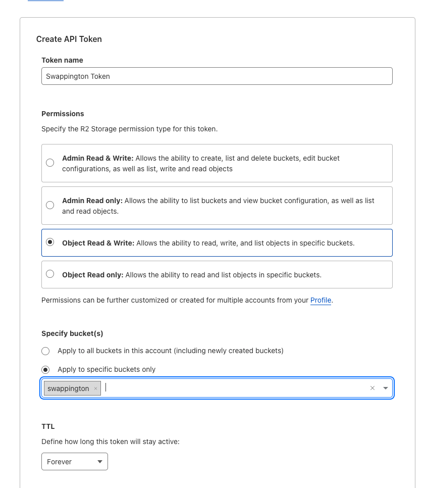 Screenshot of Cloudflare R2's bucket creation form