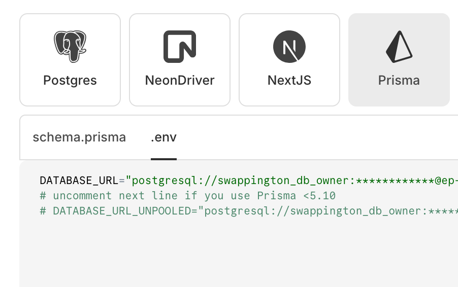 An example prisma connection string