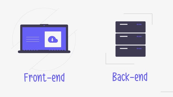 An illustration showing the difference between front-end and back-end